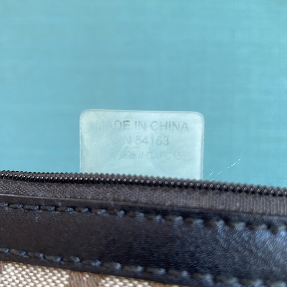 Calvin Klein Wristlet Monogram Wallet Mini Brown & Tan Mod Classic Clutch - Picture 6 of 6